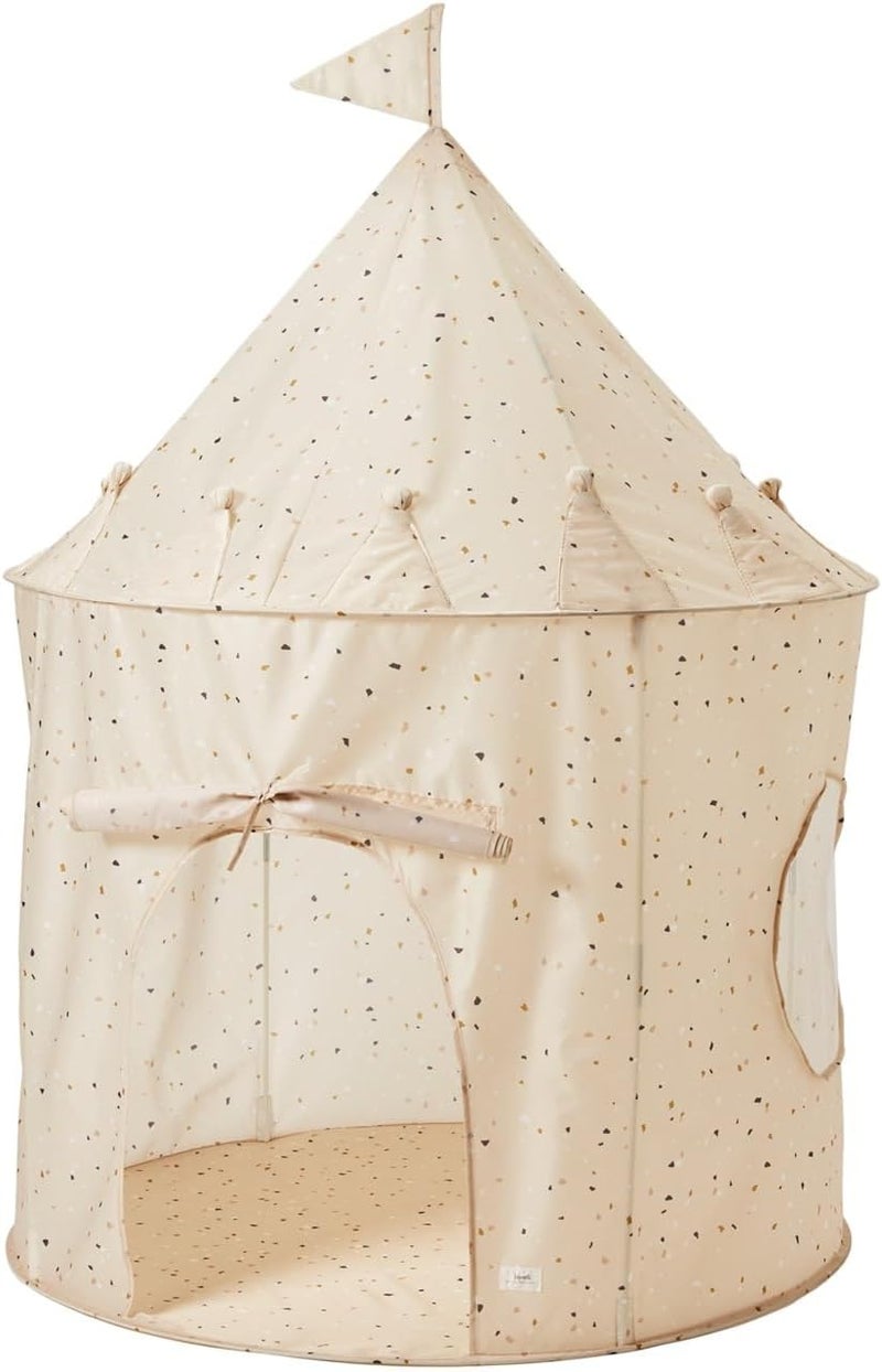3 sprouts Kids Play Tent - Sustainable Recycled Fabric – Fun Spacious Childs Playhouse for Indoor Games for Boys & Girls - Durable Fort Pop Up House for Toddlers & Children Age 3-10 - Terrazzo Beige - Image 2